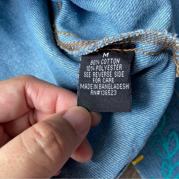 NWT Brooklyn Cloth Streetwear Graffiti Denim Button Up Jean Jacket - Picture 10 of 16